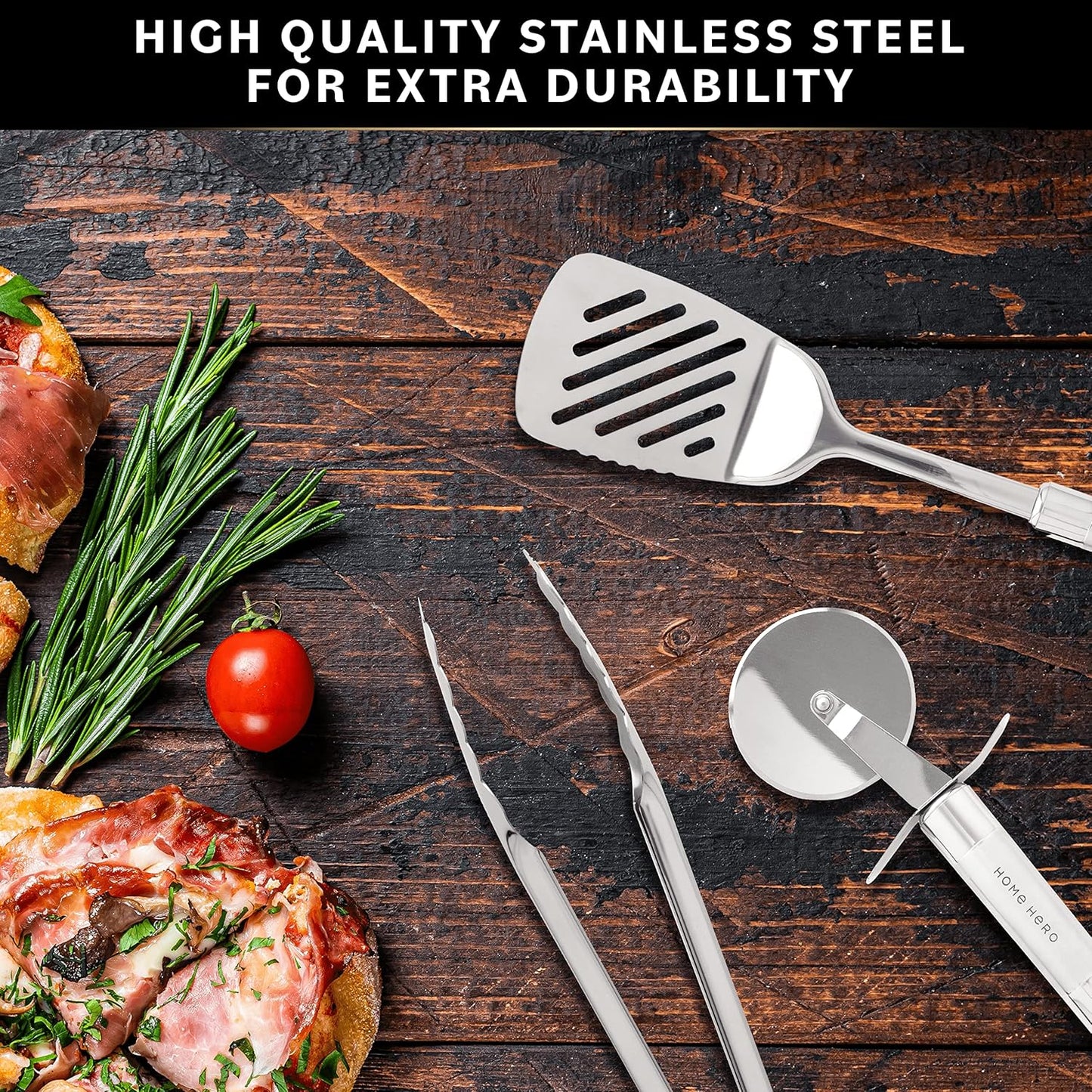 Home Hero 54-Piece Stainless Steel Kitchen Utensils Set - Heat-Resista