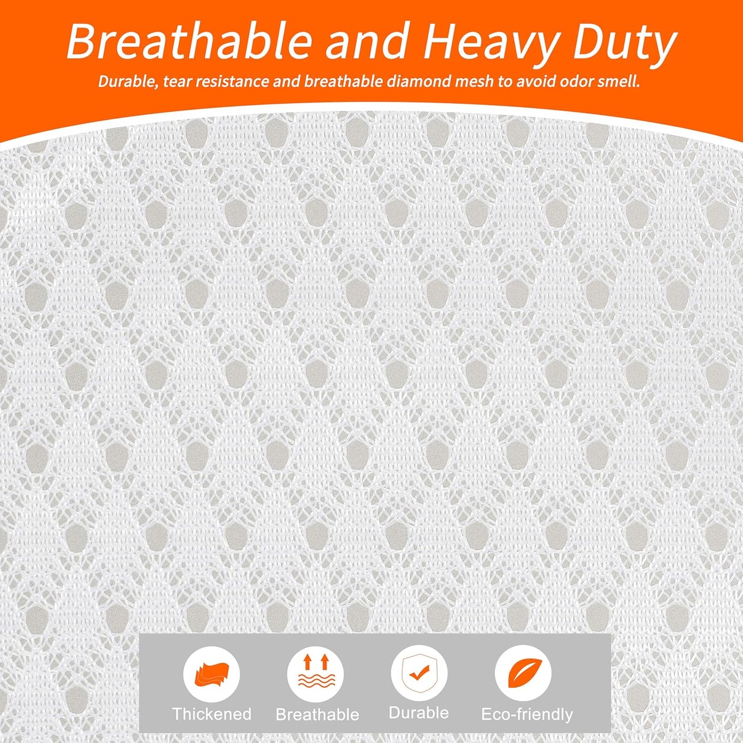Polecasa Extra Heavy Duty Large Diamond Mesh Laundry Bags with Drawstring Closure & ID Tag, 24 x 36 inches Washable Storage Bag for College, Travel, Sports, Dorms, White