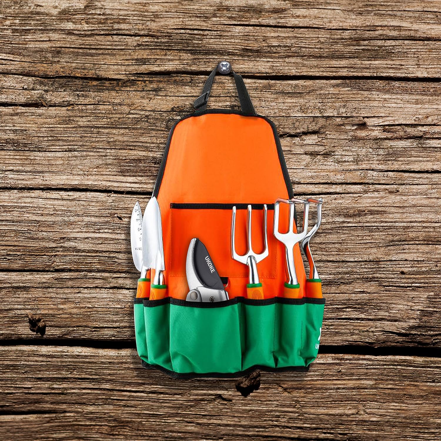 UKOKE Garden Tool Set, 12 Piece Aluminum Hand Tool Kit, Garden Canvas 