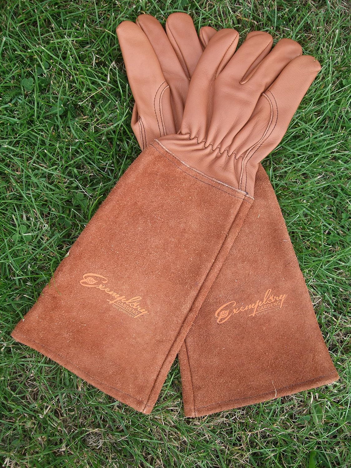 Rose Pruning Gloves for Men and Women - Thorn Proof Goatskin Leather Gardening Gloves with Gauntlet (Extra Large, Brown)