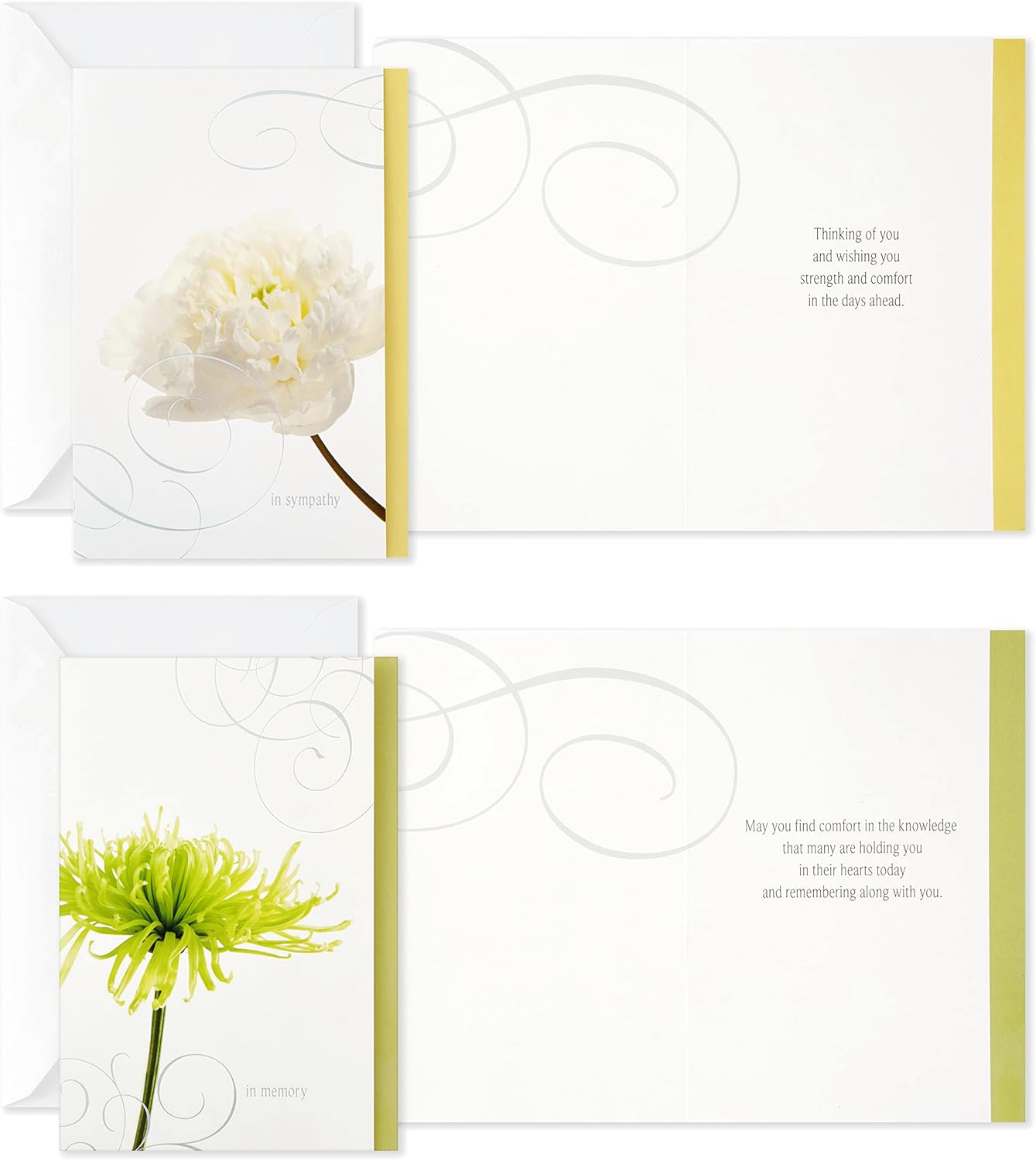 Hallmark Assorted Sympathy Cards (Flowers, 12 Cards and Envelopes)