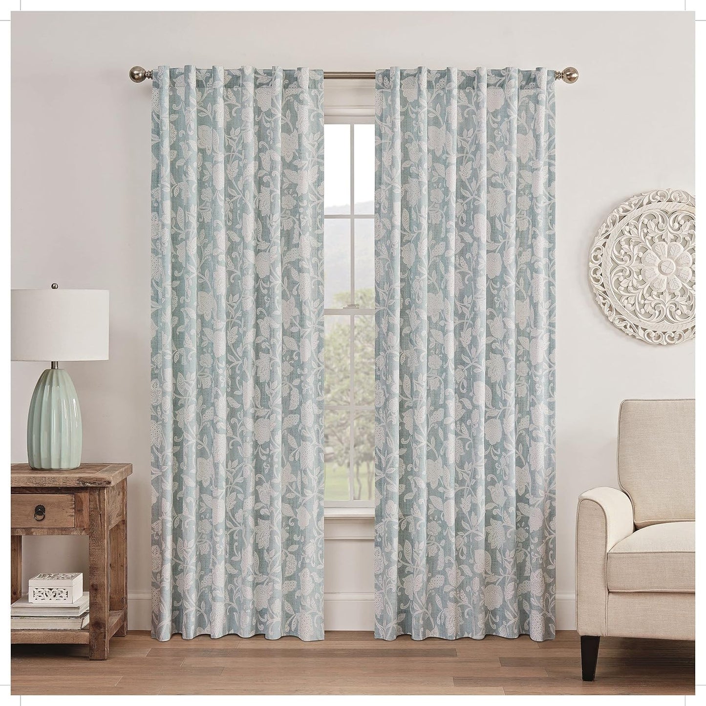 Premium Curtain Rod Brackets - 2 Pack Adjustable Wall Mounts, Curtain 