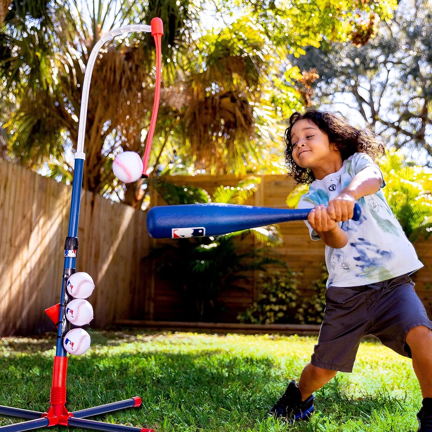 Franklin Sports Grow-with-Me Kids Baseball Batting Tee + Stand Set for