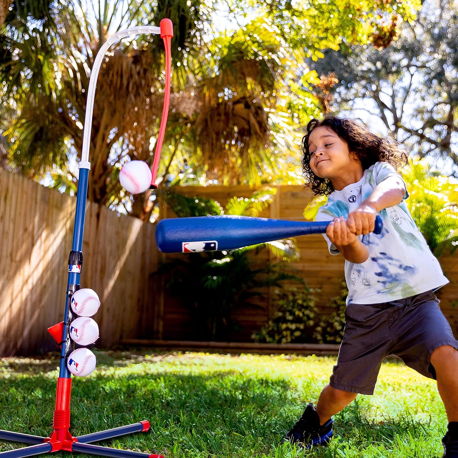 Franklin Sports Grow-with-Me Kids Baseball Batting Tee + Stand Set for