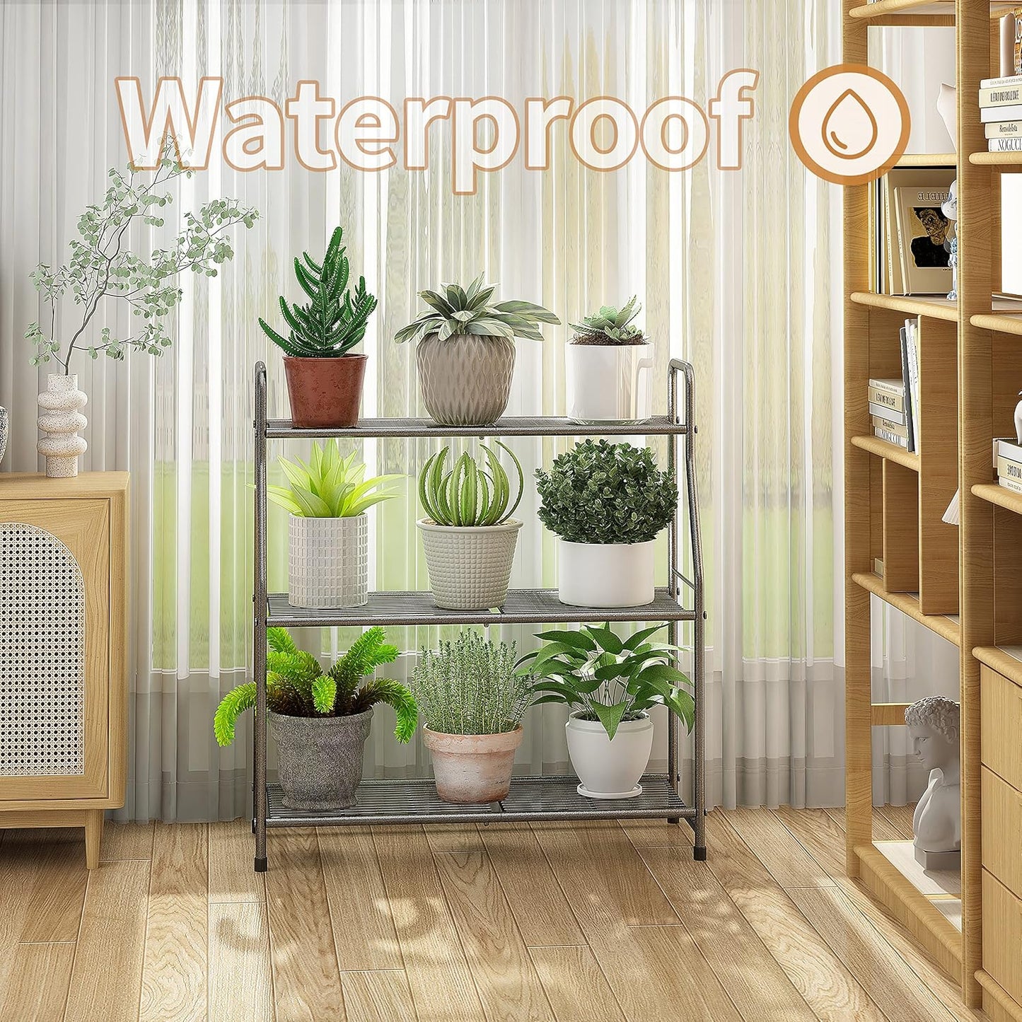 Simple Trending Plant Stand Outdoor Indoor 3 Tier Metal Waterproof Pla