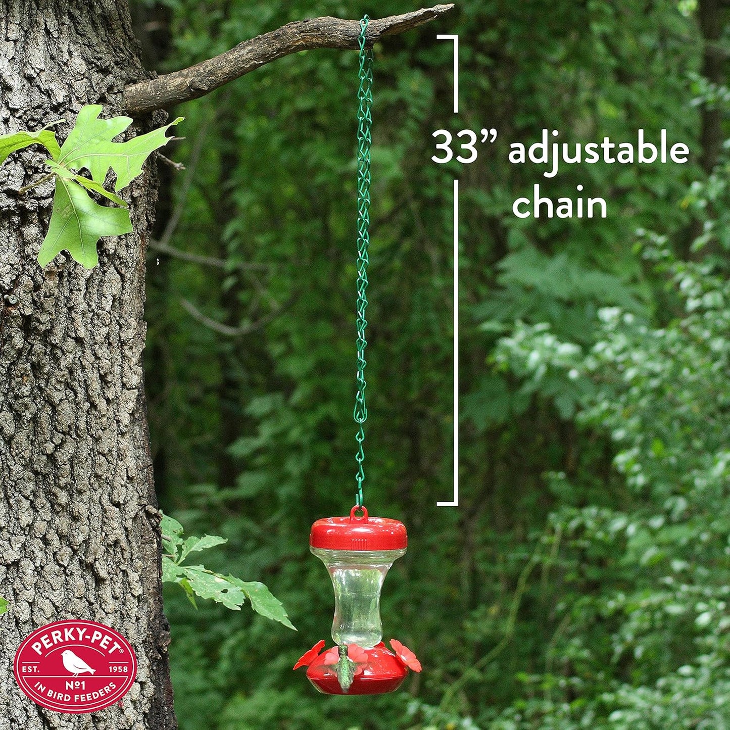 Perky-Pet 33 in Hanging Chain for Bird Feeders - Easily Hang Bird Feeders from Tree Branches, 65T - 33" long & holds up to 16 lb - Rust Resistant Chain