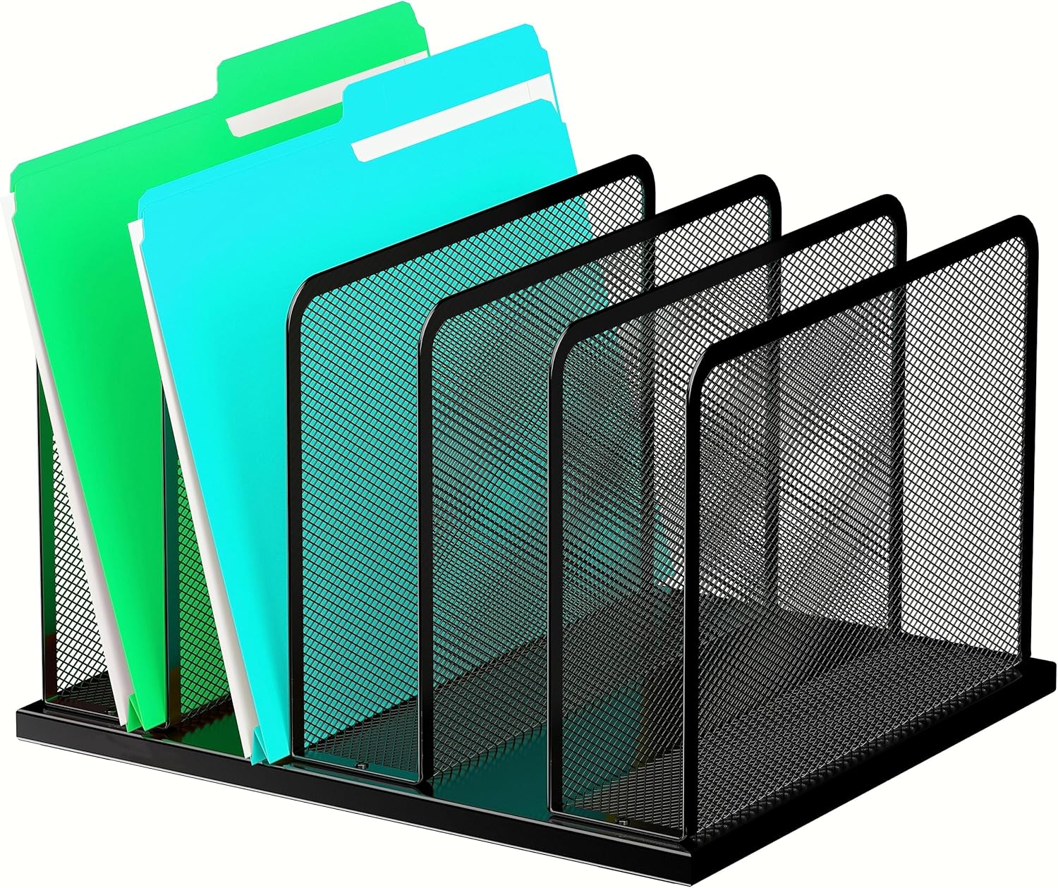 Kuntine.B Desk File Organizer 5 Sections Upright Mesh Desktop Organize