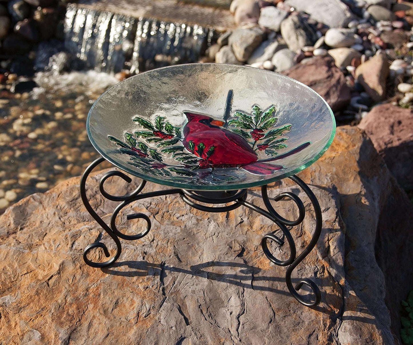 Evergreen Garden Scroll Tabletop Birdbath Stand