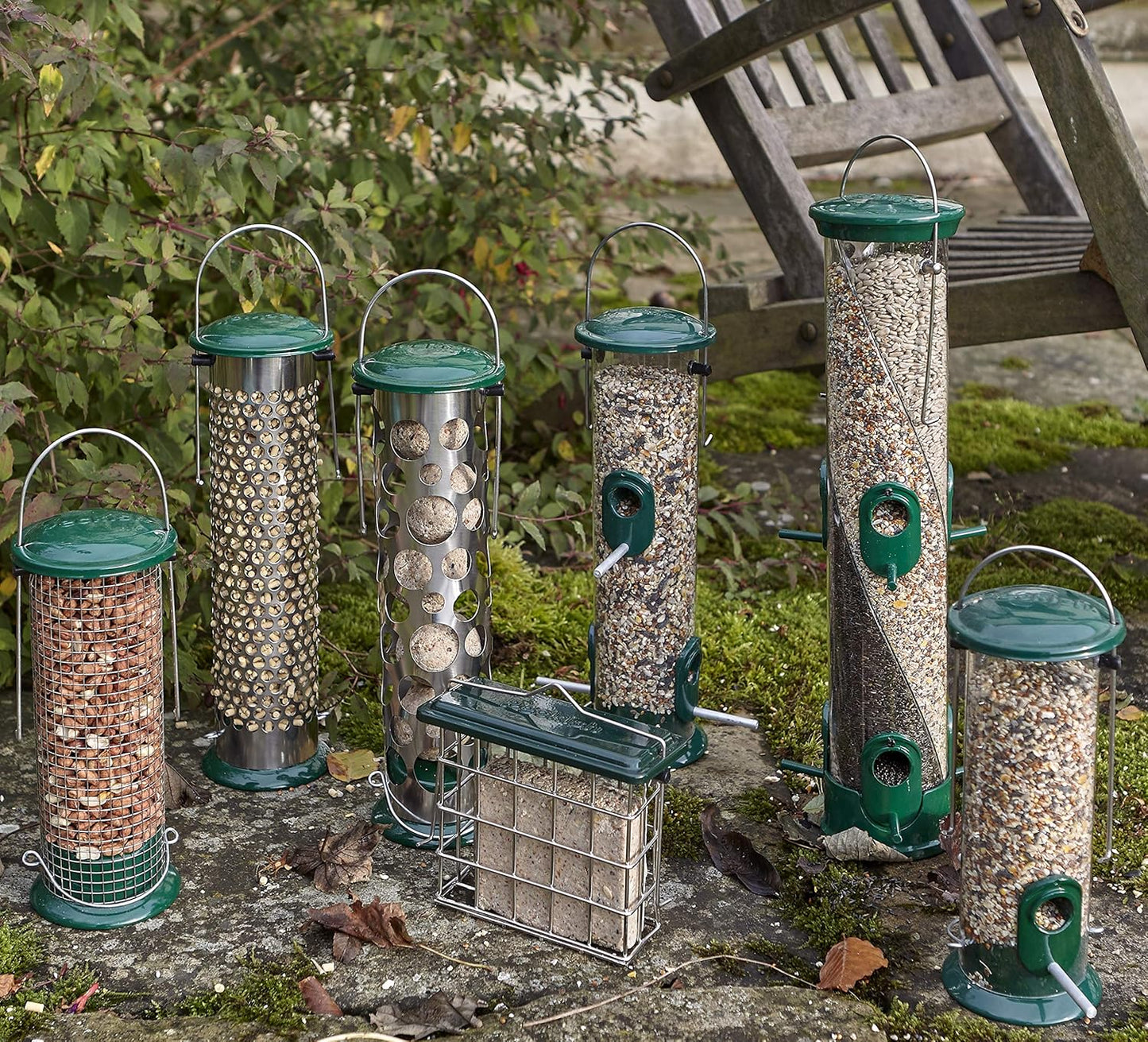 Peckish 60053039 All Weather Suet and Peanut Metal Bird Feeder, Silver, Large