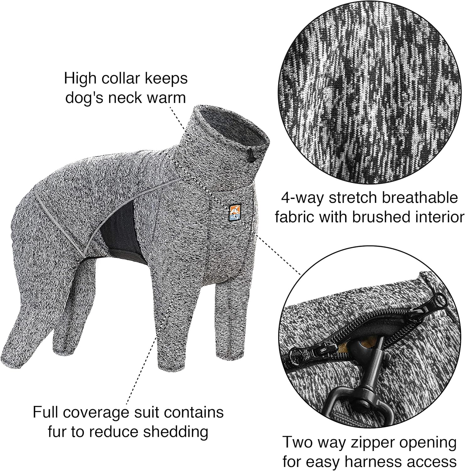 Kurgo Stowe Base Layer - Comfortable, Cold-Weather Pet Wear - Breathab