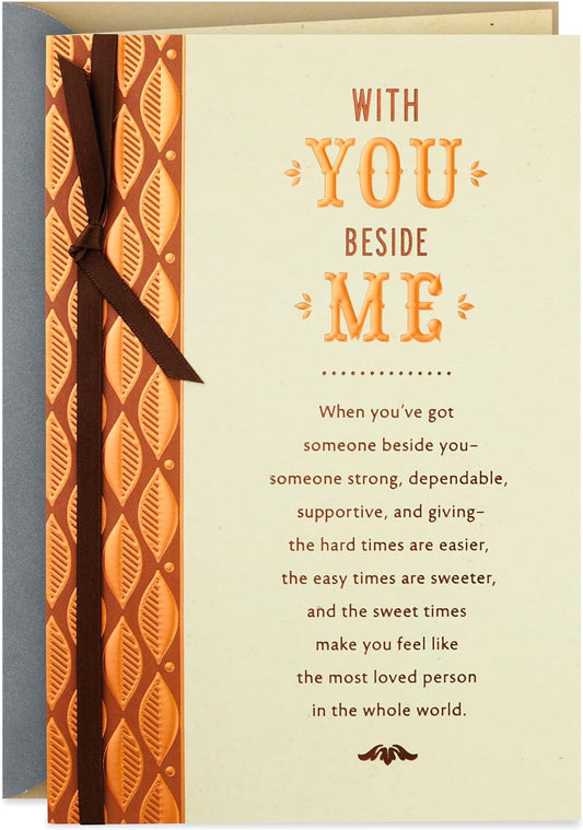Hallmark Romantic Birthday Card (With You Beside Me) Copper Leaves