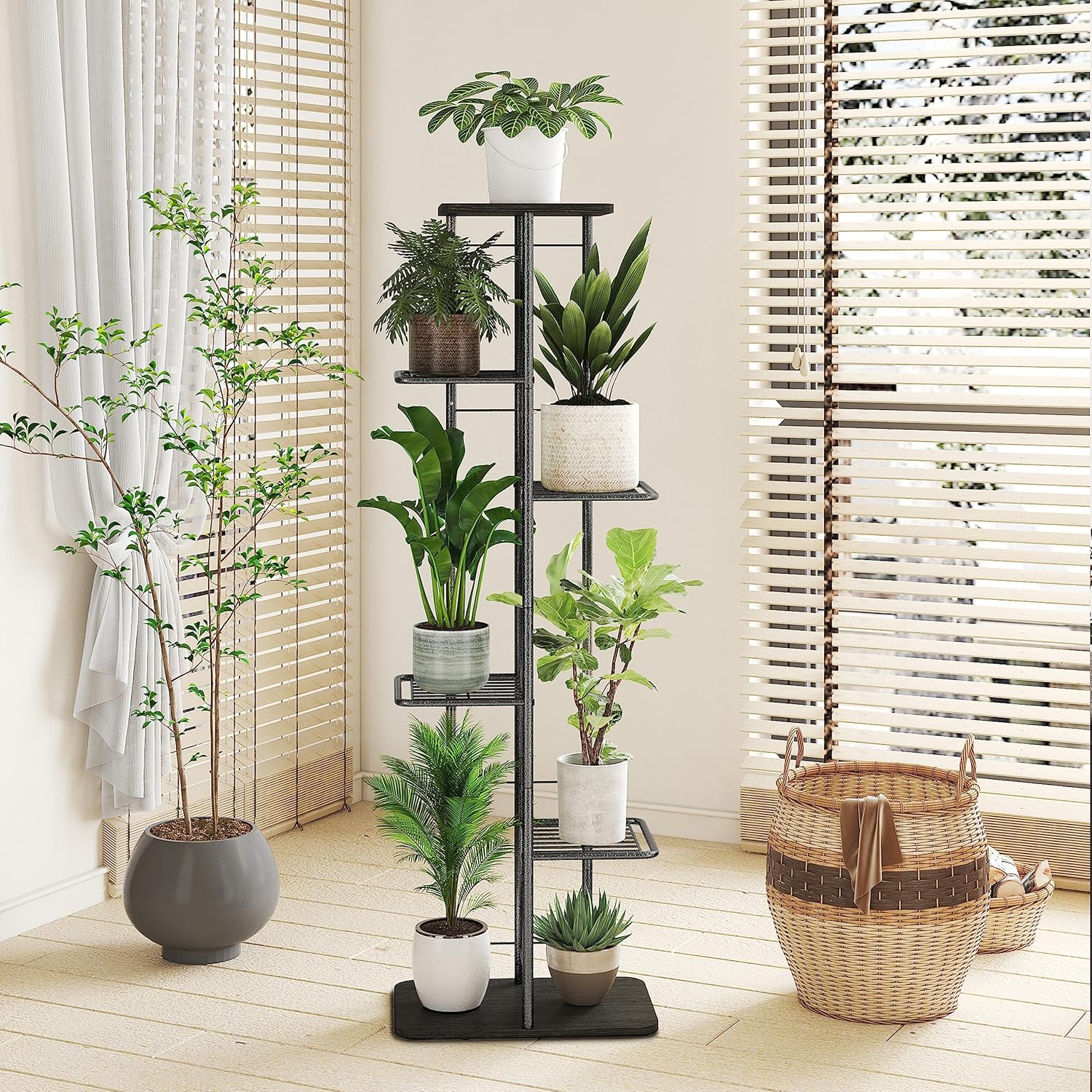 Simple Trending Plant Stand Shelf Indoor Outdoor Waterproof, 6-Tier 7 