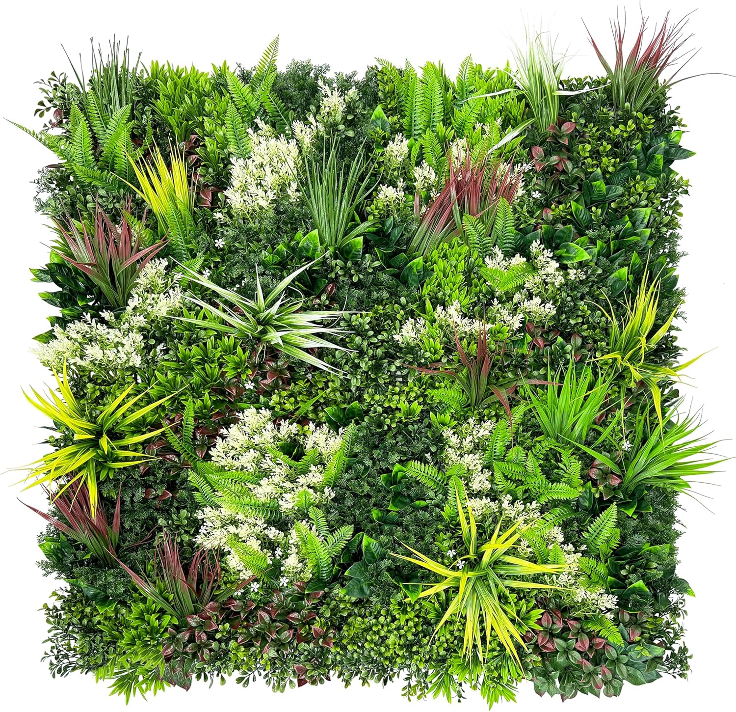 Artificial Plant Wall Panels: 20"×20" 16P UV-Anti Faux Grass Wall Back