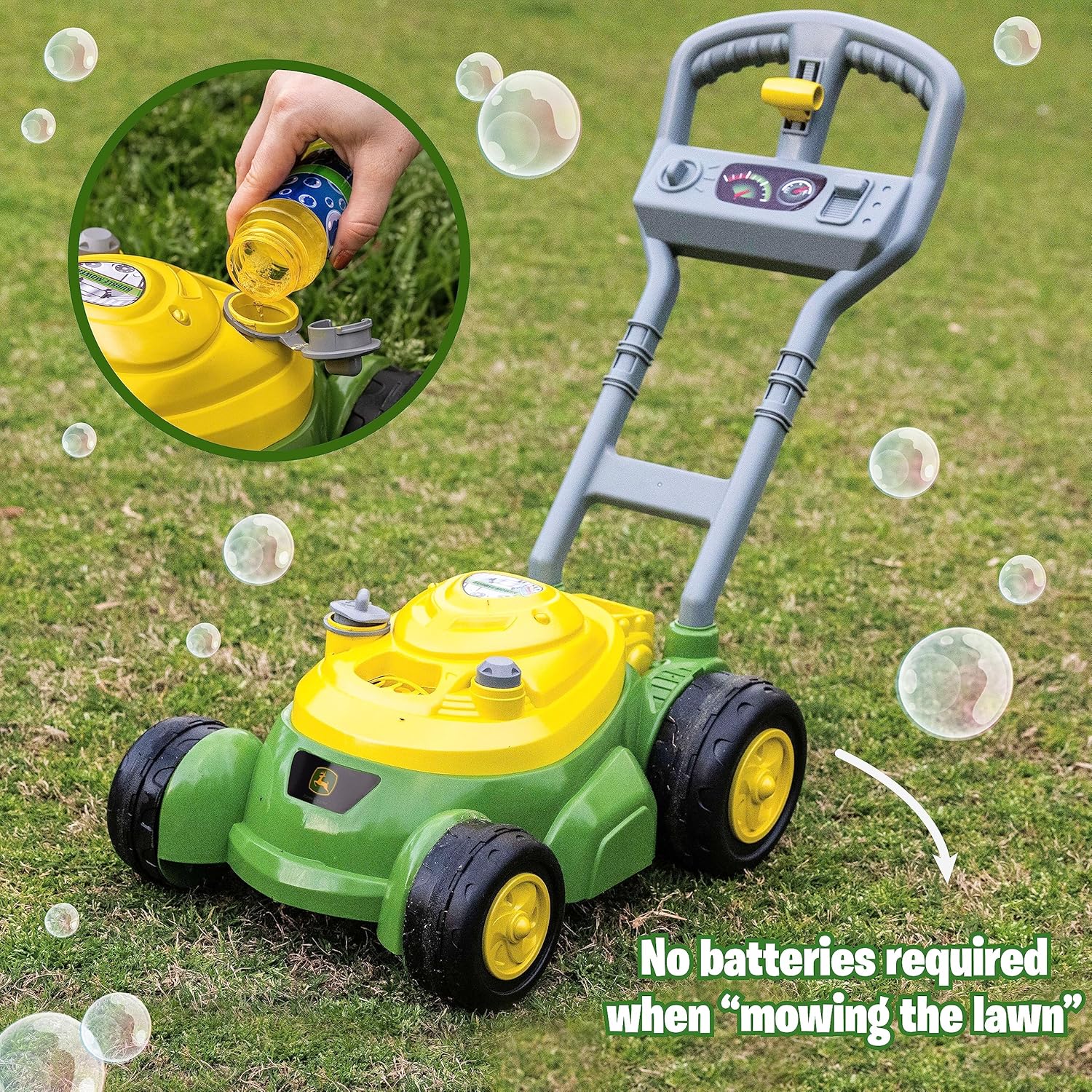 John Deere Bubble Lawn Mower for Toddlers, Bubble Blowing Machines, In